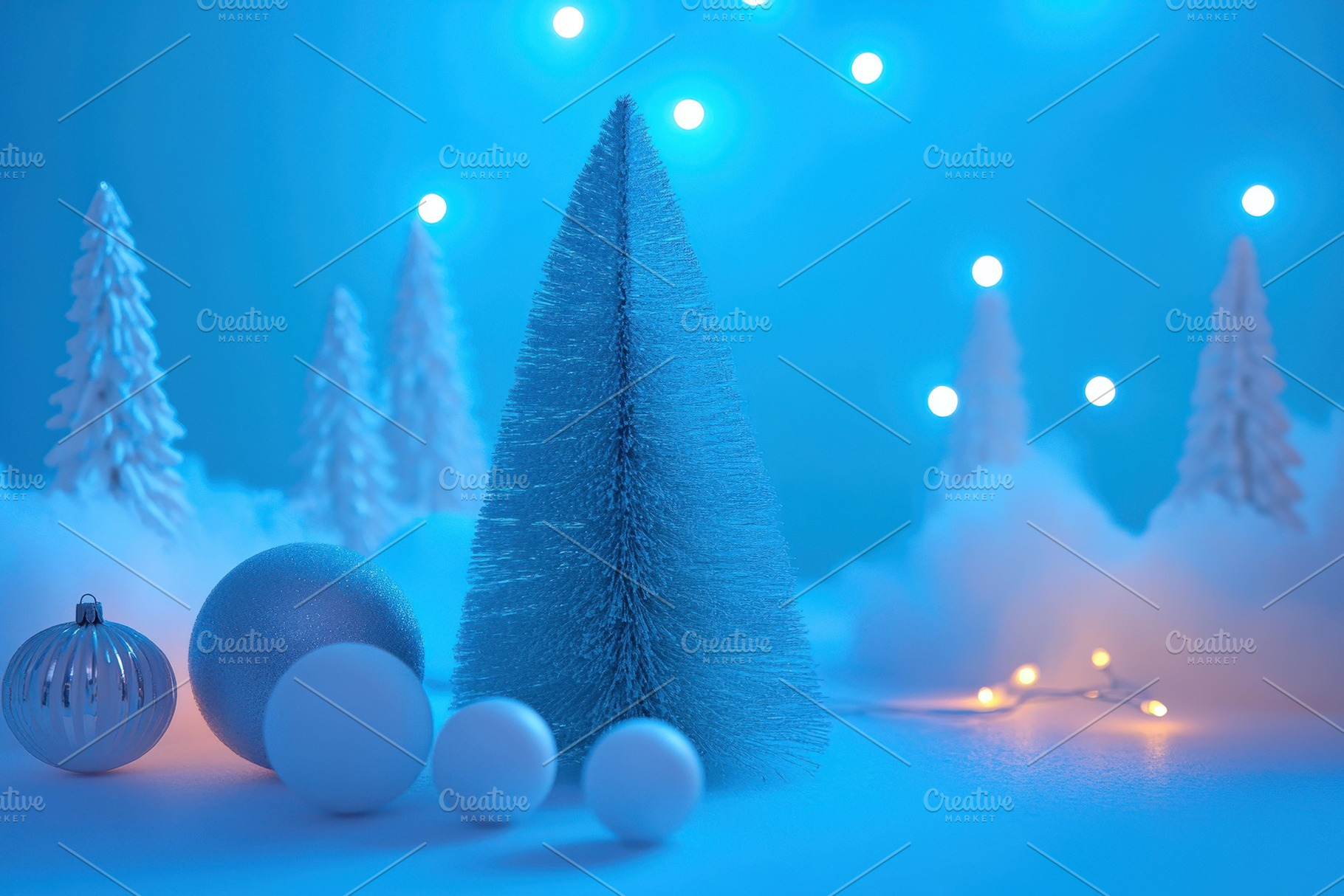 Holiday decor featuring a blue-theme, a Photo by Tanuart