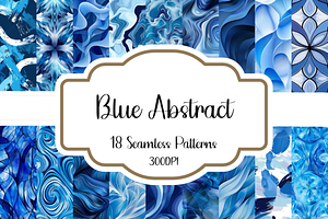 Blue Abstract Seamless Patterns, a Pattern Graphic by PrintablesByFranklyn