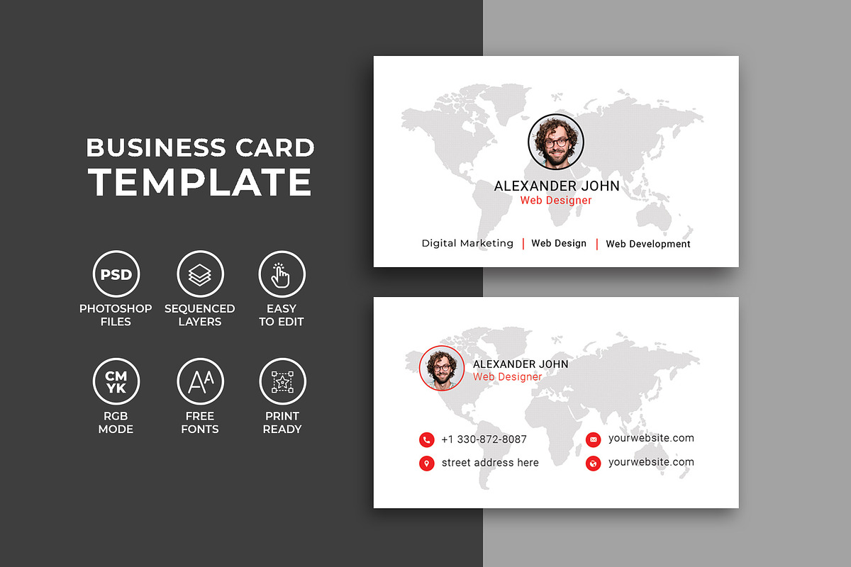 Clean Individual Business Card, a Business Card Template by Saman Osama (Photo 3 of 4)