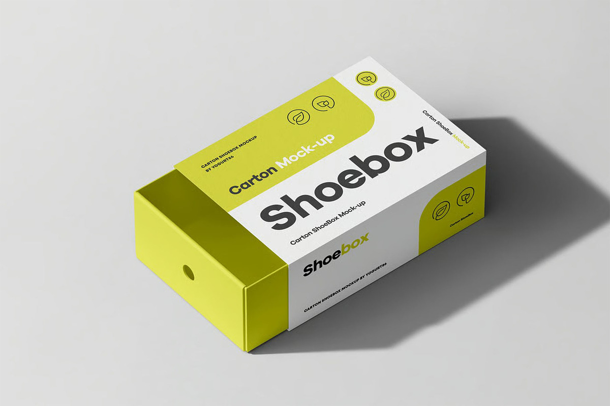 Shoe Box Mock-up, a Packaging Mockup by zippypixelstudio (Photo 4 of 15)
