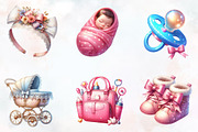 Pink Baby Girl Nursery ClipArt's, an Illustration by RobertsArt (Thumbnail 6 of 7)