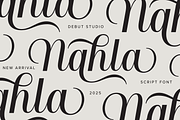 Nahla Script Regular, a Script Font by Debut Studio (Thumbnail 1 of 16)