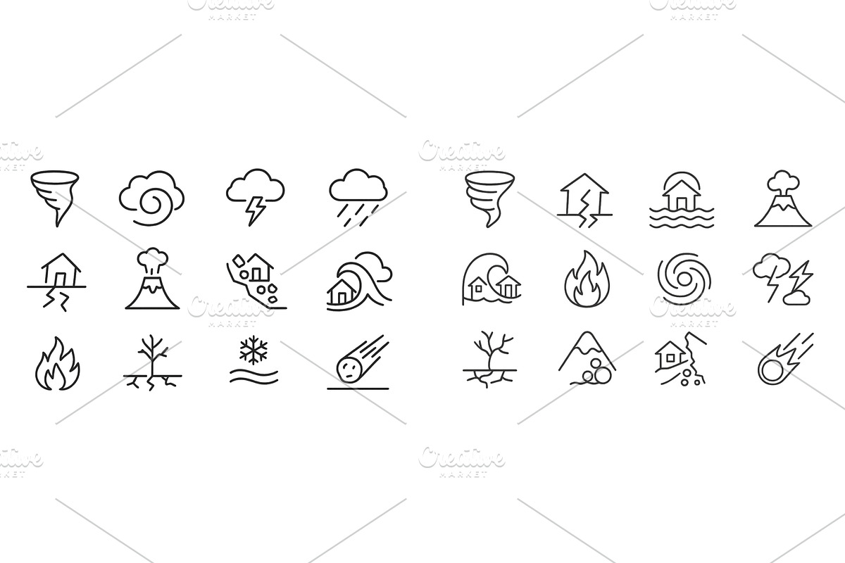 Various weather and natural disaster, an Object Illustration by ZinetroN