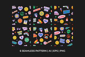 Retro Stickers Pack Elements