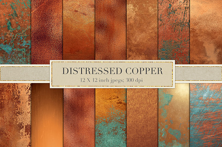 Distressed copper textures, a Texture Graphic by Paper Farms