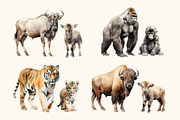 Watercolor Safari Animals Clipart, an Animal Illustration by Primrose Blume (Thumbnail 5 of 6)