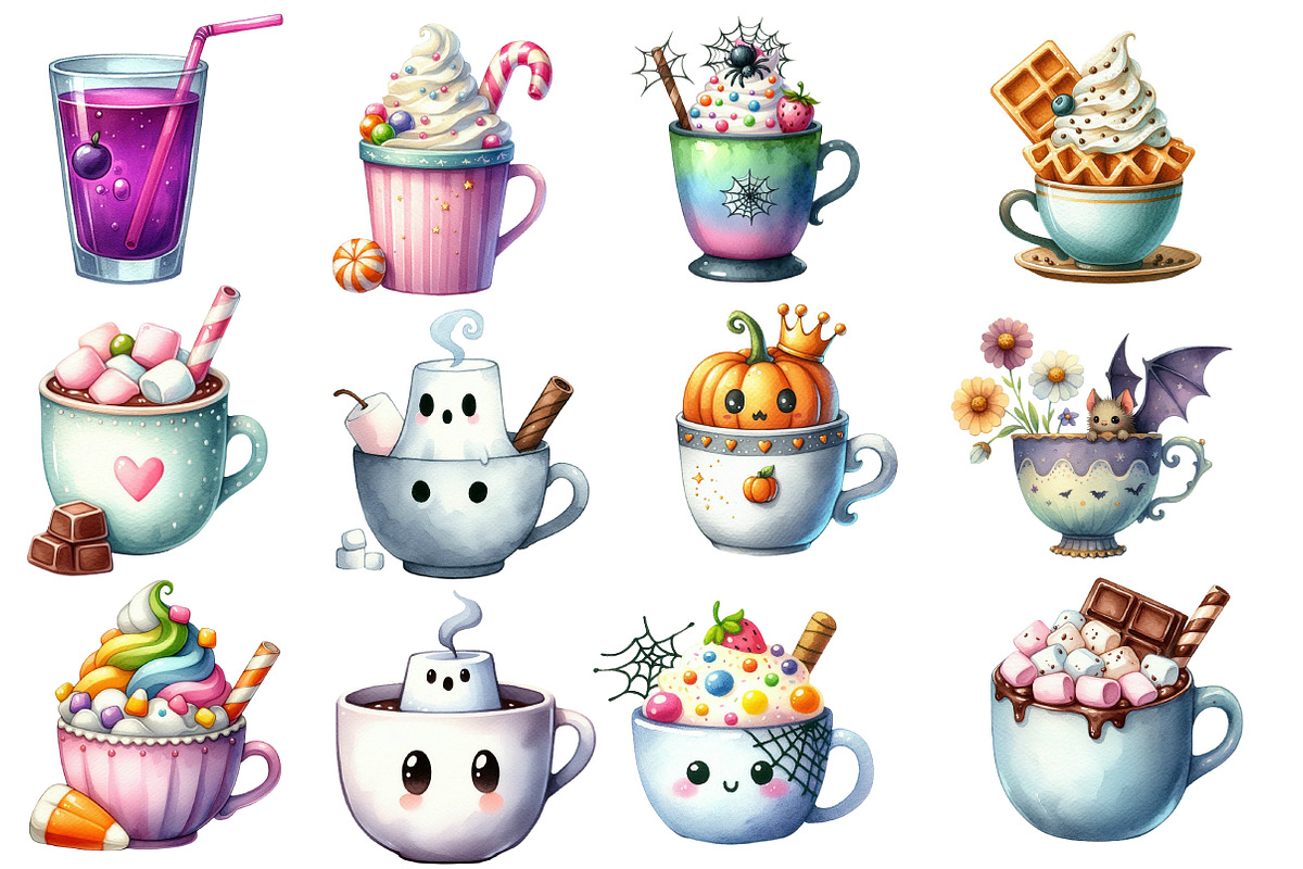 Halloween Drinks Cuties Clipart, an Illustration by Designworld (Photo 2 of 5)