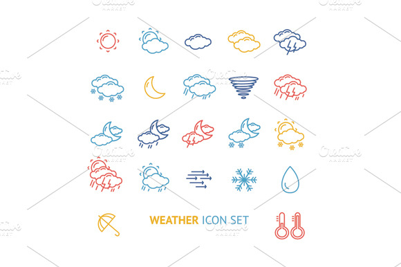 Weather Icon Outline Vector