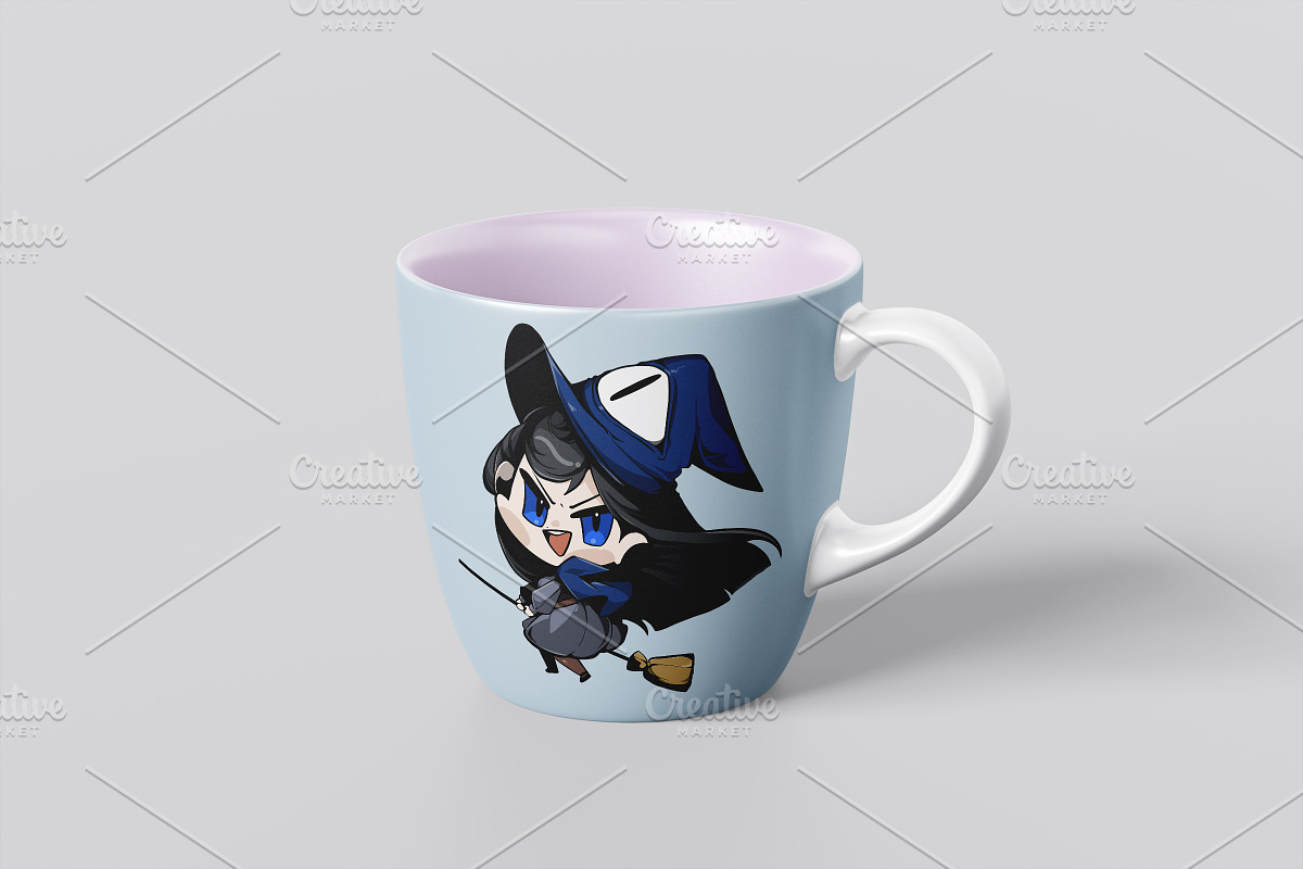 Halloween Witch Chibi Anime 1, an Illustration by vectstudio (Photo 3 of 3)