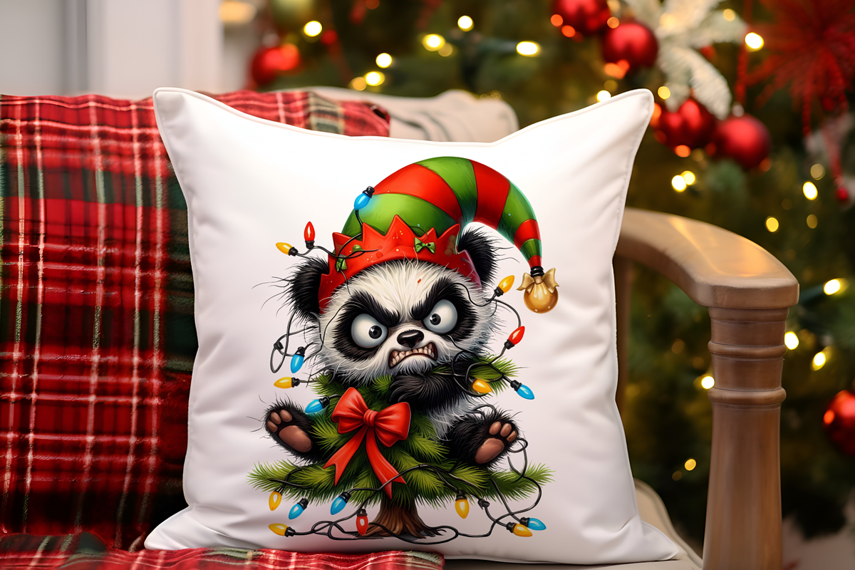 Grumpy Christmas panda clipart, an Animal Illustration by AnetArtStore (Photo 6 of 7)