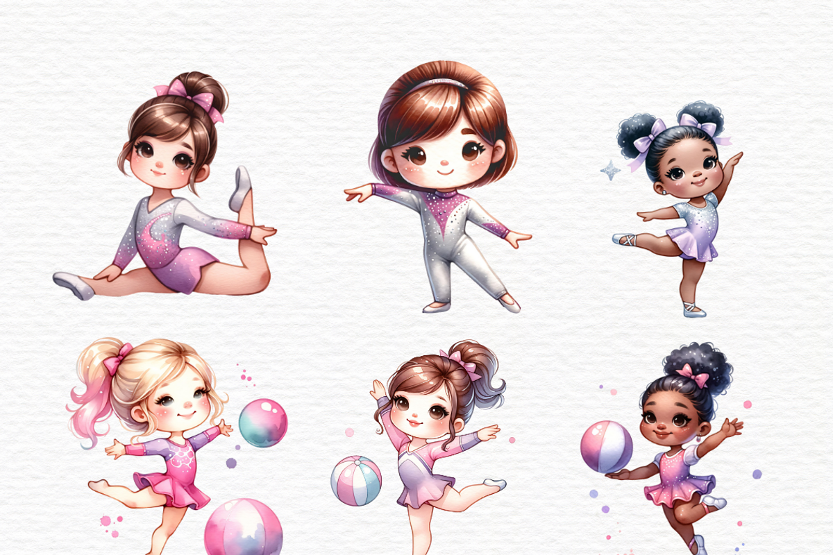 Watercolor pastel gymnastics clipart, a Sport Illustration by Invite to Clipart (Photo 6 of 7)