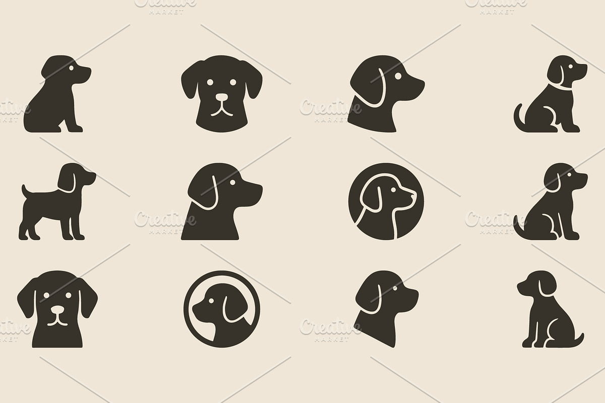 Dog Icon Set, an Animal Illustration by Vectorium Studio (Photo 1 of 3)
