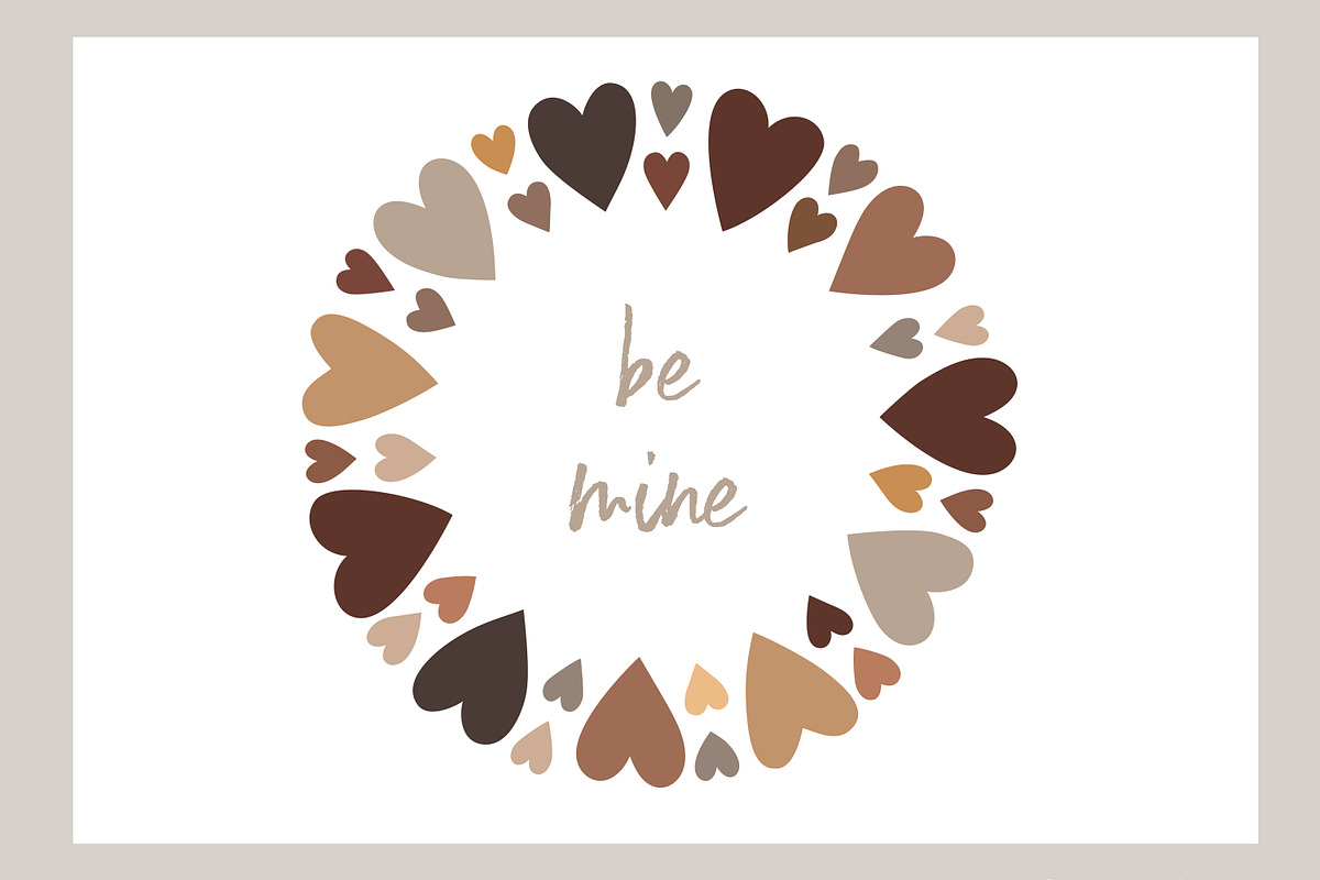 Cute Round Frames with Brown Hearts, an Object Graphic by Naty Art (Photo 4 of 6)