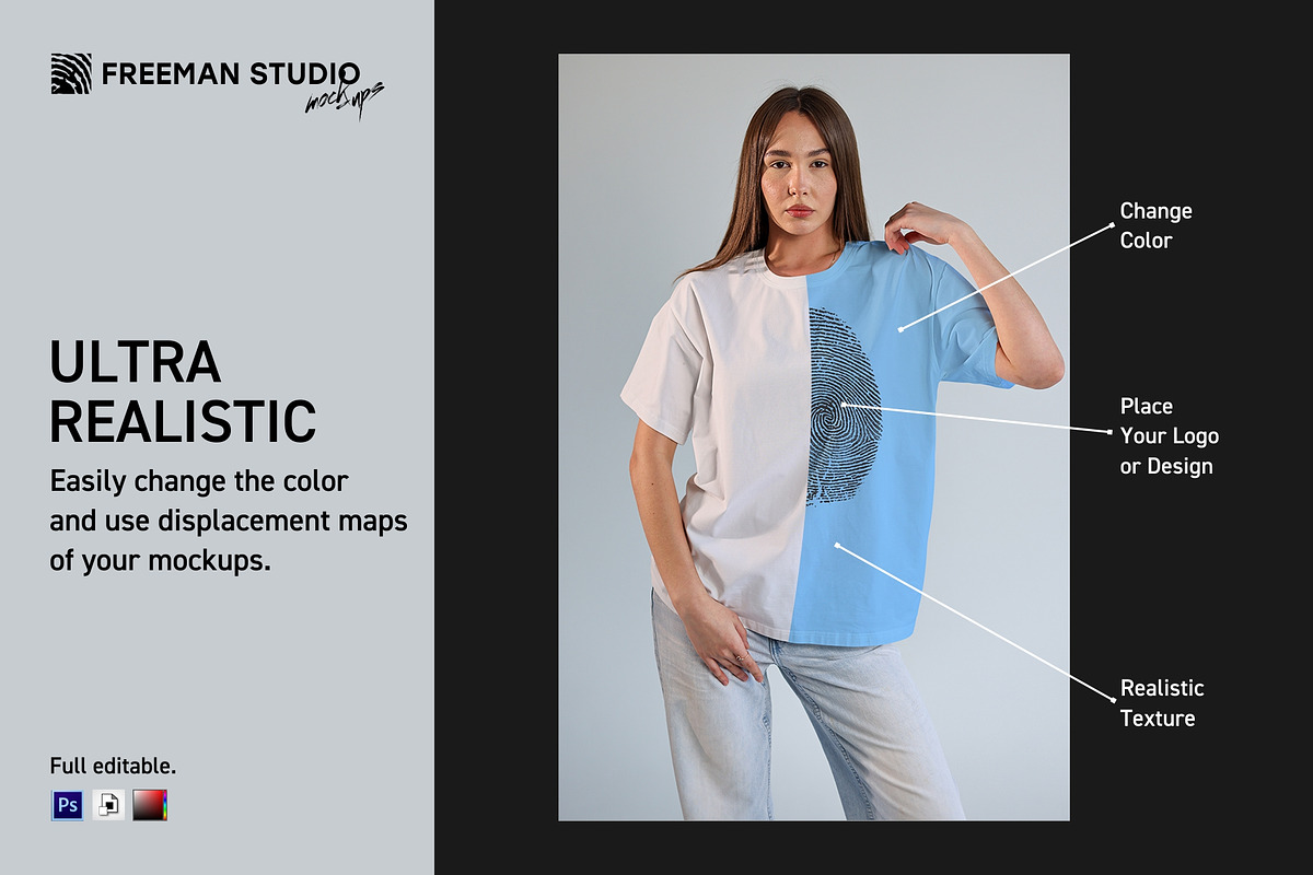 T-Shirt Mockup, a Shirt Mockup by Freeman Studio (Photo 5 of 14)