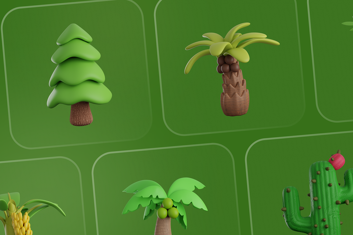 Treeby - Tree & Plant 3D Icon Set, an Object 3D Model by Illustraly Design (Photo 7 of 8)