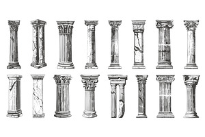 Ancient Columns. Doodle Style, Hand, an Object Illustration by LadadikArt
