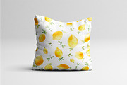 Watercolor lemon and peach patterns, a Background Graphic by lycka (Thumbnail 3 of 5)