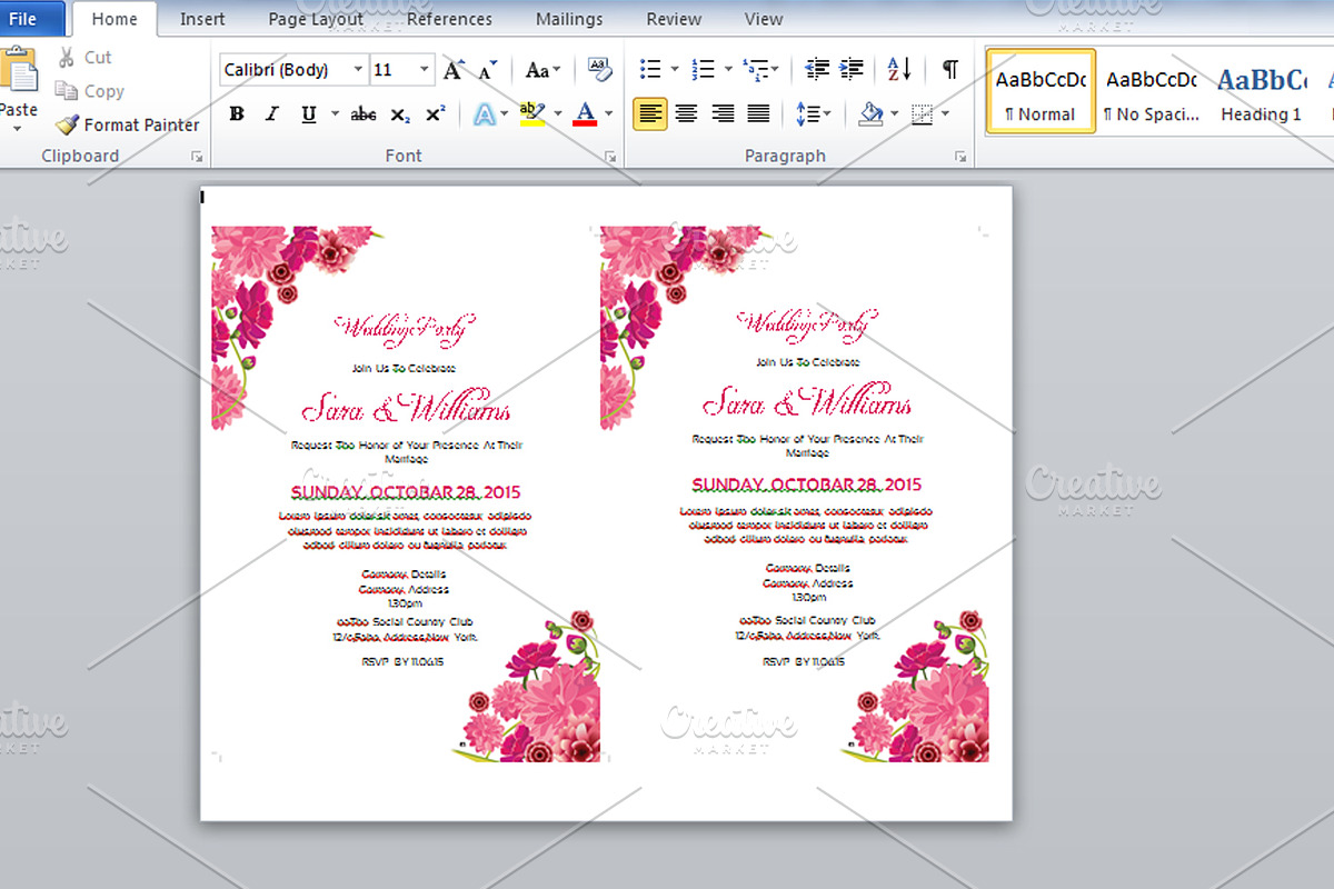 Wedding Party Invitation Card, an Invitation Template by retrographix