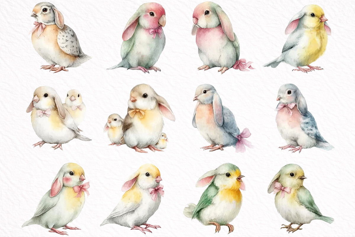 Watercolor Spring Birds Clipart, an Illustration by DreamArtGraphic (Photo 5 of 8)