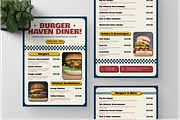 Retro Burger Restaurant Diner Menu, a Flyer Template by Annora Studio (Thumbnail 3 of 7)