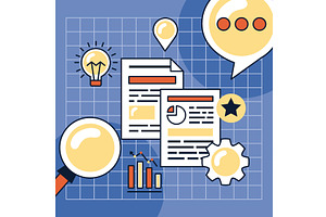 research concept with documents, an Object Illustration by studiogstock