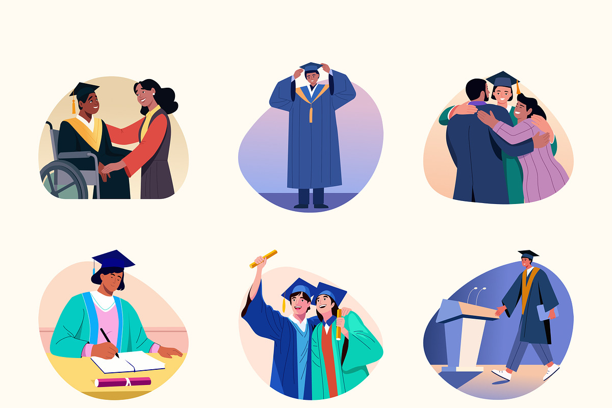 Graduation Illustration Art Set, an Education Illustration by Brickclay (Photo 9 of 10)