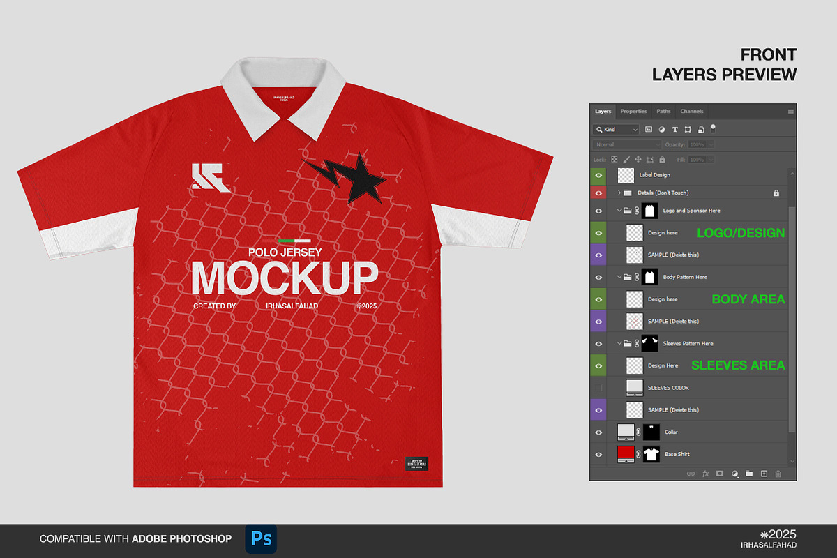 Polo Jersey Mockup, a Shirt Mockup by Irhasalfahad (Photo 4 of 5)