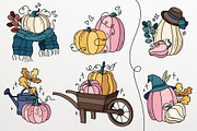 Pumpkins & Autumn Decor Set, a Seasonal Illustration by Panna Limon Store (Thumbnail 6 of 10)