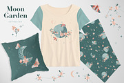 Moon Garden pattern & clipart, a Pattern Graphic by @olga.angelloz (Thumbnail 9 of 16)