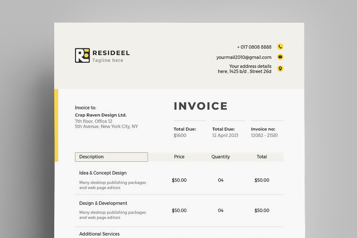 Business Proposal, Invoice Template