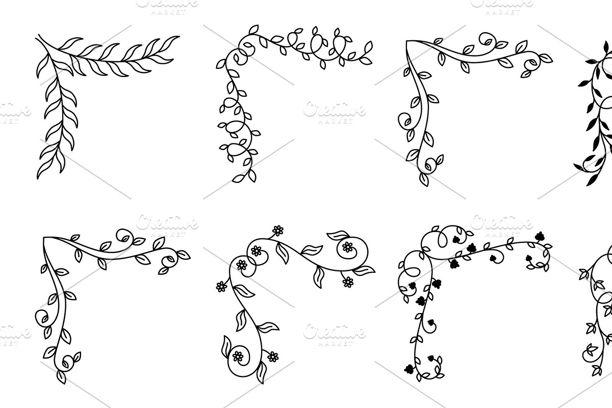 Vintage floral borders, an Object Graphic by Woters little shop (Photo 8 of 9)