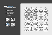 Profile Avatar Icon Set, an Outline Icon by erifqizeicon (Thumbnail 1 of 6)