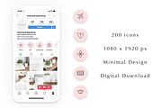 200 Instagram Story Highlight Icons, a Social Media Template by Blog&Glow (Thumbnail 4 of 4)