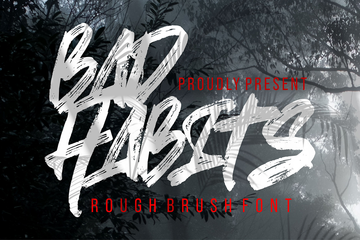 Bad Habits - Rough Brush font, a Script Font by Gassstype (Photo 1 of 10)