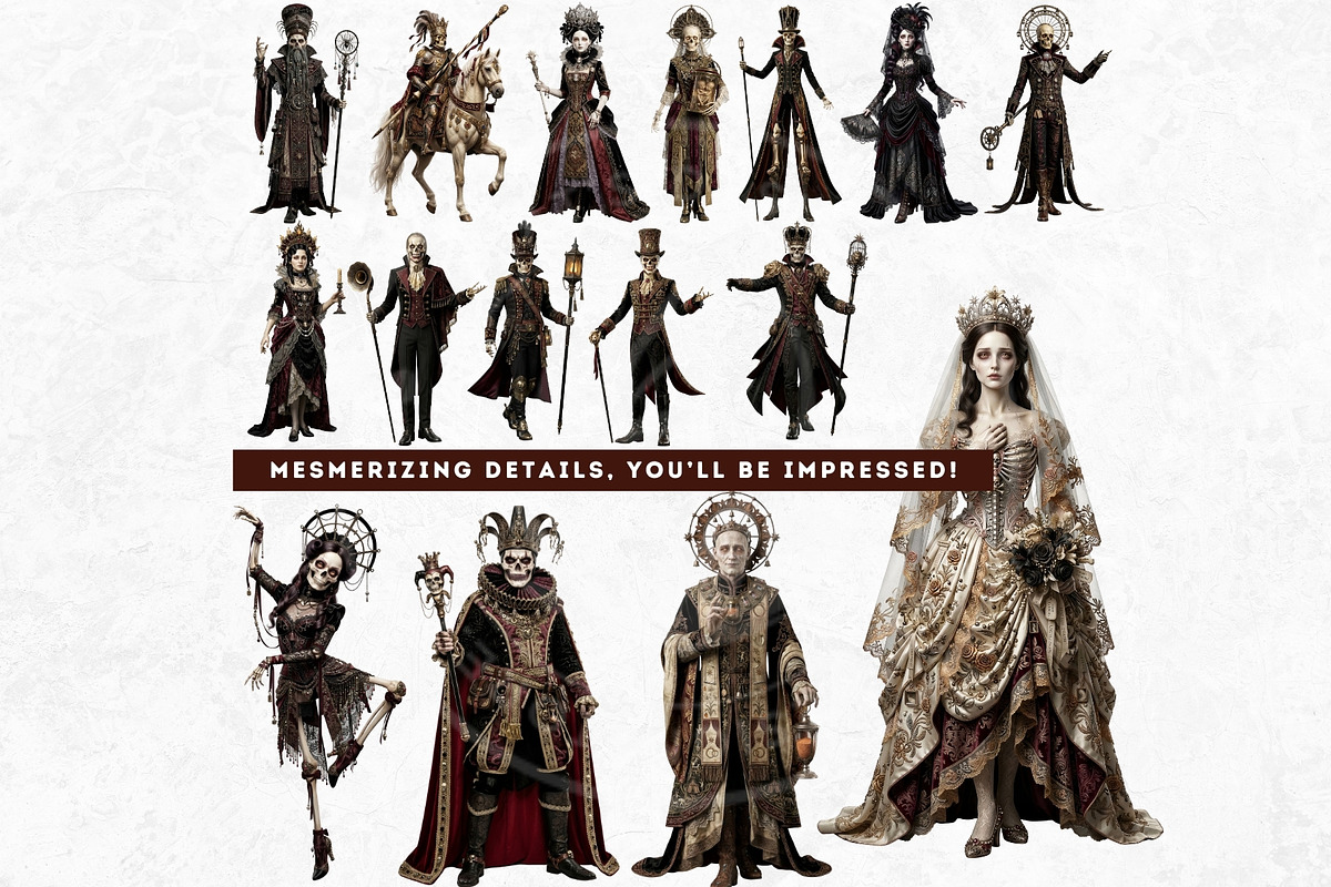 The Bone Circus Characters Cliparts, a Decorative Illustration by ThatsDesignArt (Photo 8 of 11)