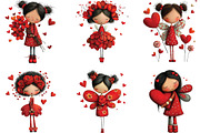 Whimsical Valentine Fairy Girl Clipa, an Illustration by CraftArtStudio (Thumbnail 5 of 6)