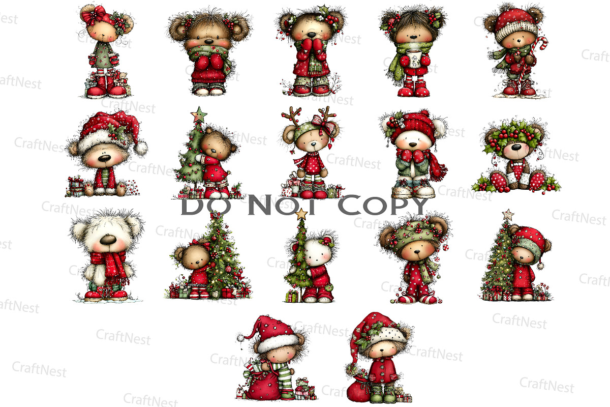 Wishmical Christmas Teddy Bear, an Illustration by Craft Nest (Photo 8 of 8)