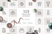 TRAVEL ICONS COLLECTION, an Outline Icon by Luna Dreams (Thumbnail 1 of 8)