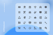 Grill Restaurant Icon Set, an Outline Icon by Nathaya Studio (Thumbnail 2 of 2)