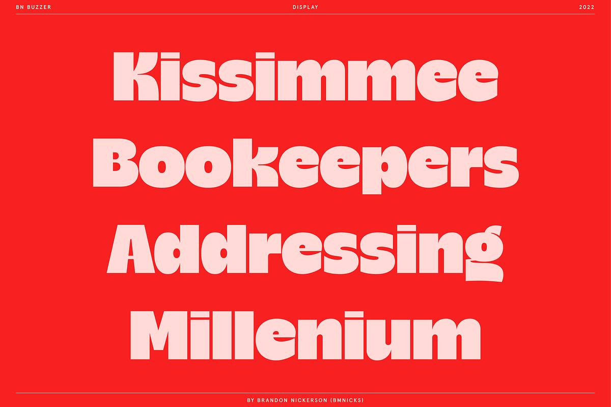 BN Buzzer Sans Serif Display Font, a Sans Serif Font by Bnick (Photo 15 of 18)