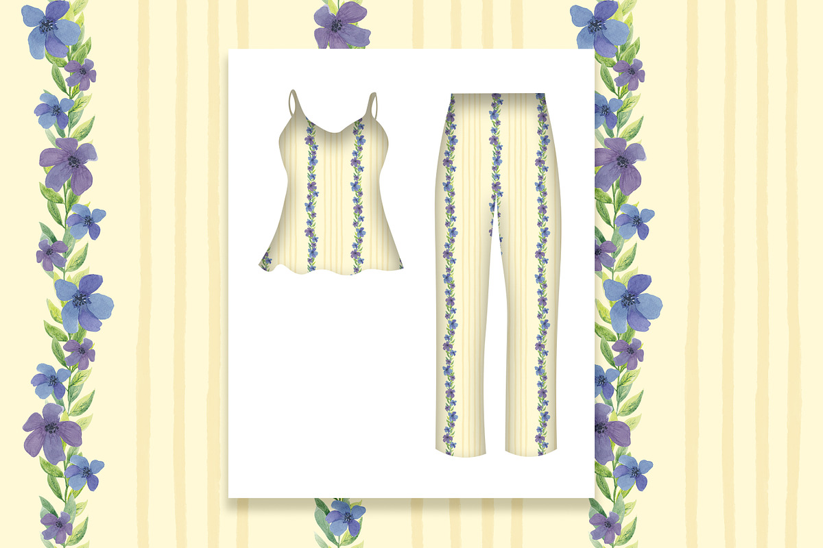 Watercolor Romantic Flower Patterns, a Pattern Graphic by Oksana Dovhopol Art (Photo 6 of 15)