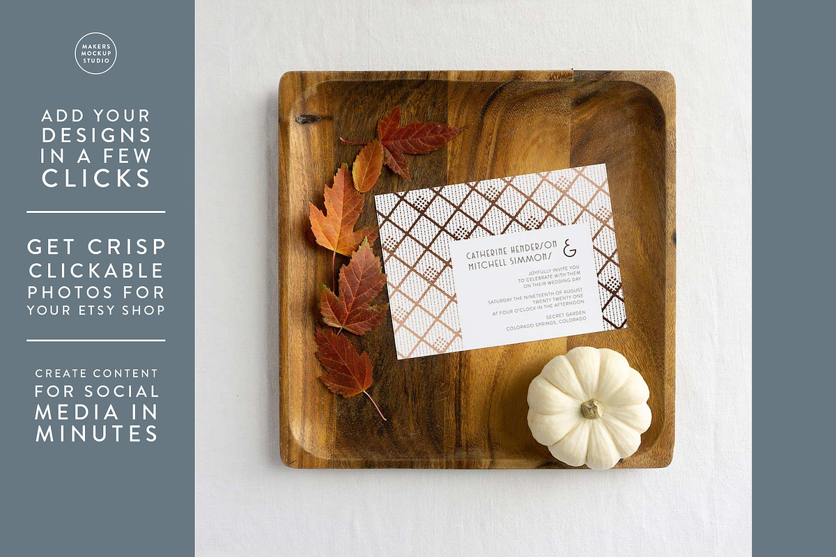 A7 Landscape Fall Invitation Mockup, a Product Mockup by Makers Mockup Studio (Photo 2 of 5)