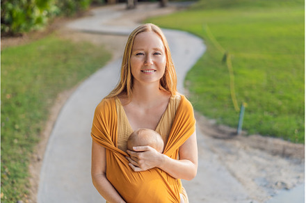 Mother holding her little baby in a
