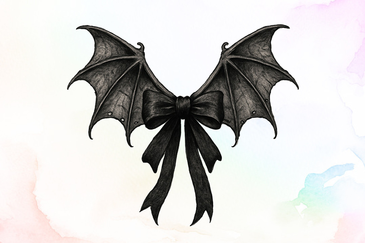 Black Coquette Bat Bow Retro Hallowe, an Illustration by Sublimation Artist (Photo 1 of 9)
