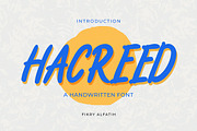 Hacreed - Handwritten Font, a Handwritten Font by Fikry Alfatih (Thumbnail 1 of 7)