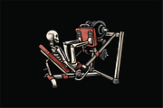 Skeleton with Dumbbells, an Object Illustration by nomlimo.com (Thumbnail 1 of 3)