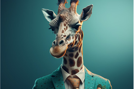 Business suit giraffe. Generate Ai, a Person Photo by Ylivdesign