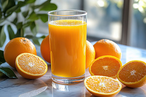 Fresh Orange Juice Glass and Oranges, a Food & Drink Photo by Pixeness Studio