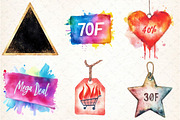 Watercolor Discount Tag Black Friday, an Illustration by DreamCafeArt (Thumbnail 4 of 5)