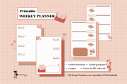 Travel Journal Weekly Planner Set, a Stationery Template by The Tran Studio (Thumbnail 1 of 5)
